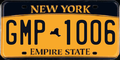NY license plate GMP1006