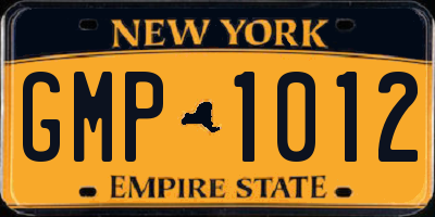 NY license plate GMP1012