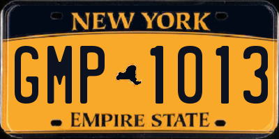 NY license plate GMP1013