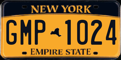 NY license plate GMP1024