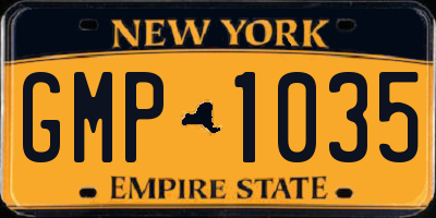 NY license plate GMP1035