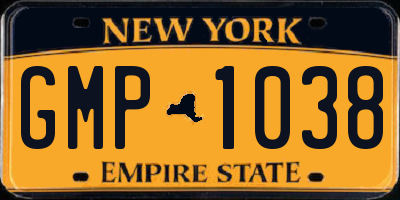 NY license plate GMP1038