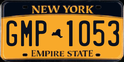 NY license plate GMP1053