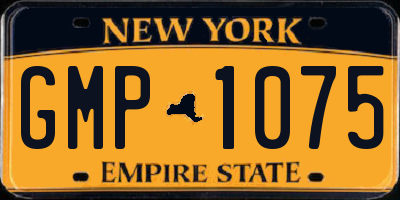 NY license plate GMP1075