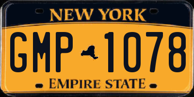 NY license plate GMP1078