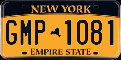 NY license plate GMP1081