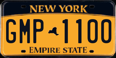 NY license plate GMP1100