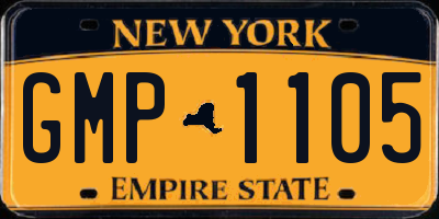 NY license plate GMP1105