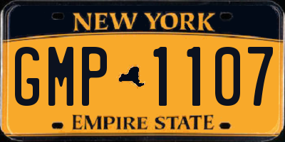 NY license plate GMP1107