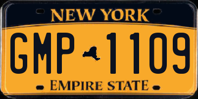 NY license plate GMP1109