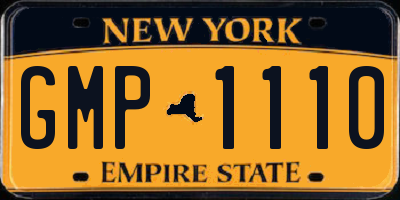 NY license plate GMP1110