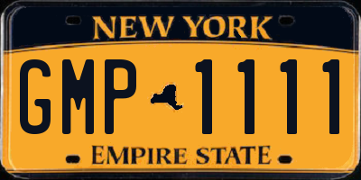 NY license plate GMP1111