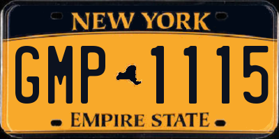 NY license plate GMP1115