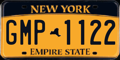 NY license plate GMP1122