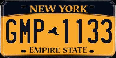 NY license plate GMP1133