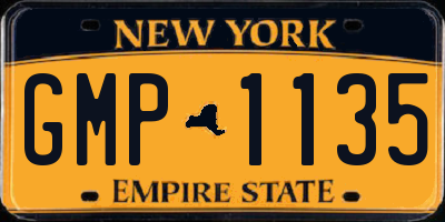 NY license plate GMP1135