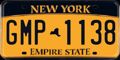 NY license plate GMP1138