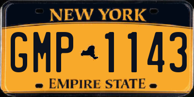 NY license plate GMP1143
