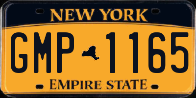 NY license plate GMP1165
