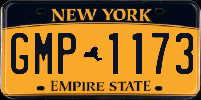 NY license plate GMP1173