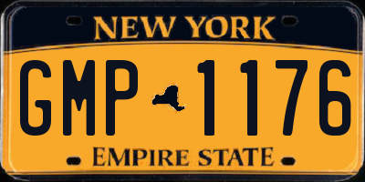 NY license plate GMP1176