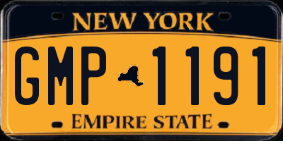NY license plate GMP1191