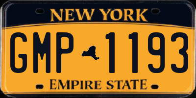 NY license plate GMP1193