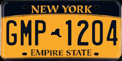 NY license plate GMP1204