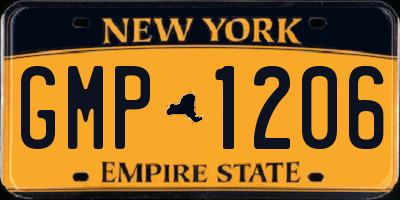 NY license plate GMP1206