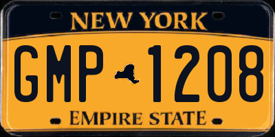 NY license plate GMP1208
