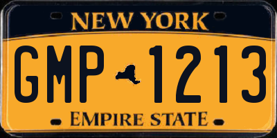 NY license plate GMP1213