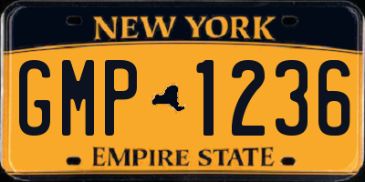 NY license plate GMP1236