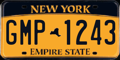 NY license plate GMP1243