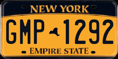 NY license plate GMP1292