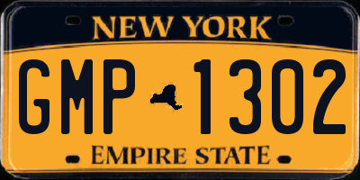 NY license plate GMP1302