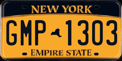 NY license plate GMP1303