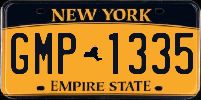 NY license plate GMP1335