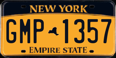 NY license plate GMP1357