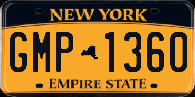 NY license plate GMP1360