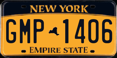 NY license plate GMP1406
