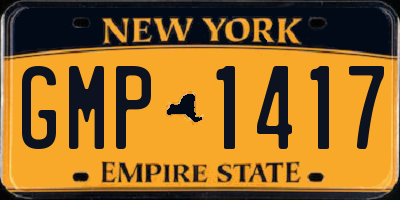 NY license plate GMP1417