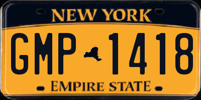 NY license plate GMP1418