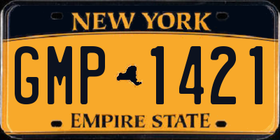 NY license plate GMP1421