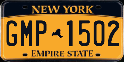 NY license plate GMP1502