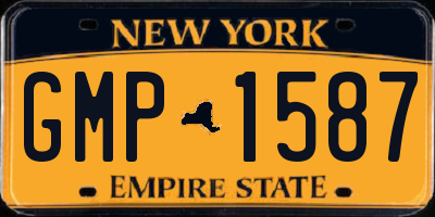 NY license plate GMP1587