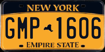 NY license plate GMP1606