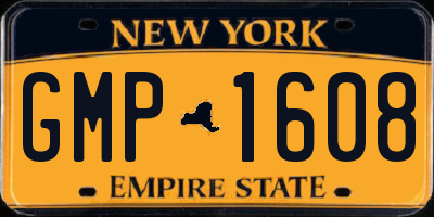 NY license plate GMP1608