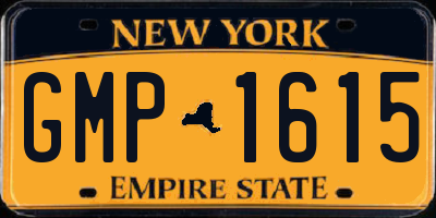 NY license plate GMP1615