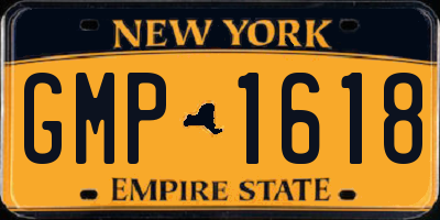 NY license plate GMP1618