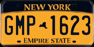 NY license plate GMP1623